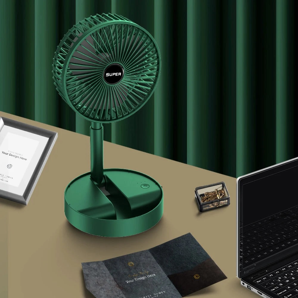 USB Rechargeable Foldable Table Fan – Portable Cooling Fan