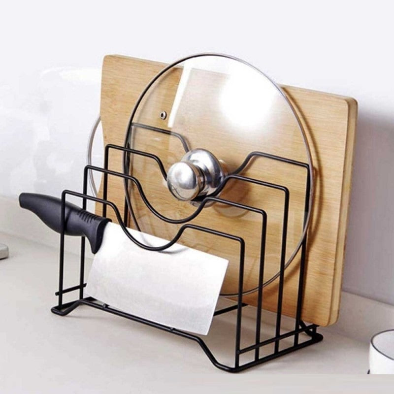 Pot Lid Holder, Chopping Board Organizer, Stainless Steel Rack